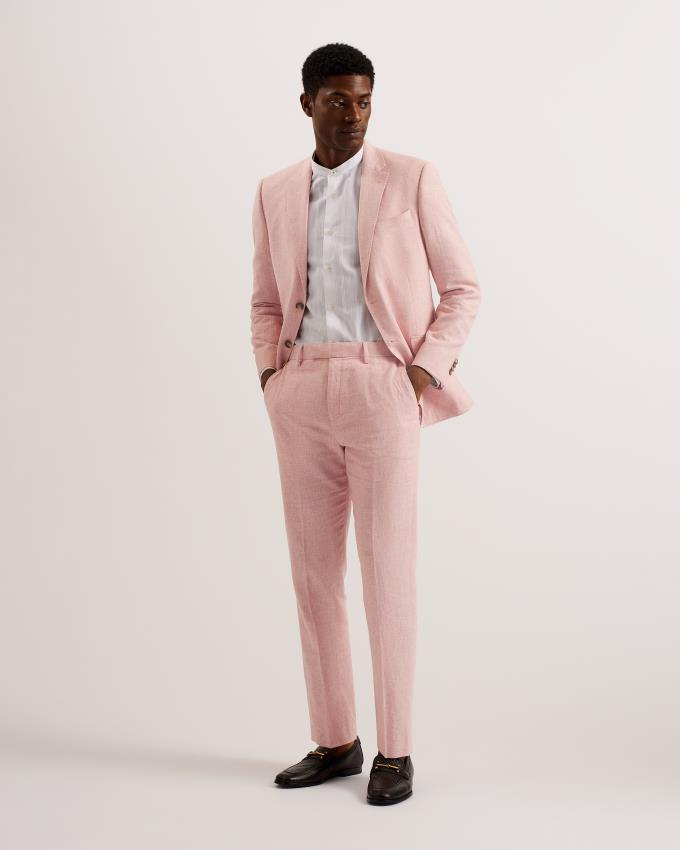 Pantalon Ted Baker Slim Fit Linen Tailored Rose Clair Homme | JYD-85756073